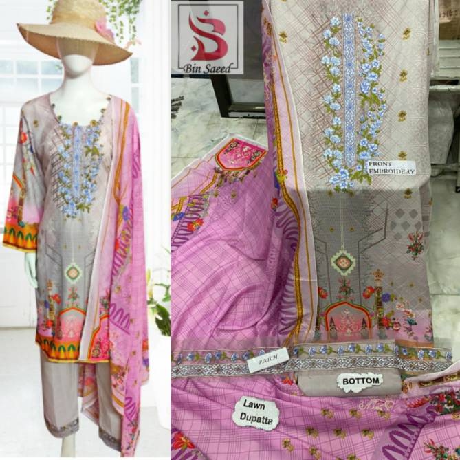 Bin Saeed Laen Collection Vol 12 Daily Wear Wholesale Karachi Cotton Dress Material
